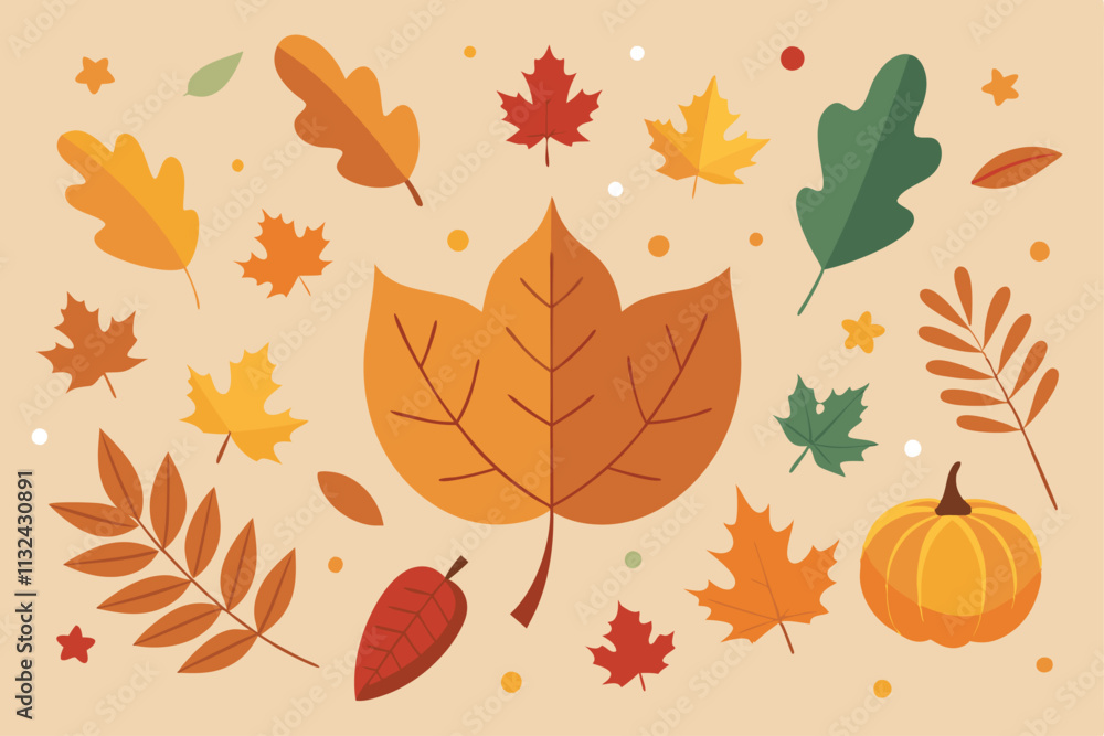 Fototapeta premium autumn leaves seamless pattern