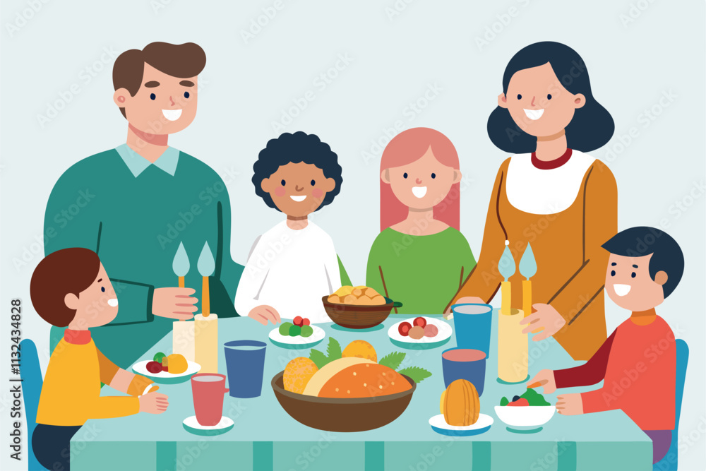 family eating meal family eating meal