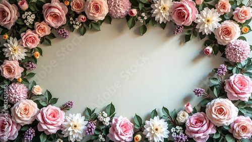 Vintage-Style Artificial Flower Wall: Romantic Backdrop for Weddings, Events, and Floral-Themed Branding photo