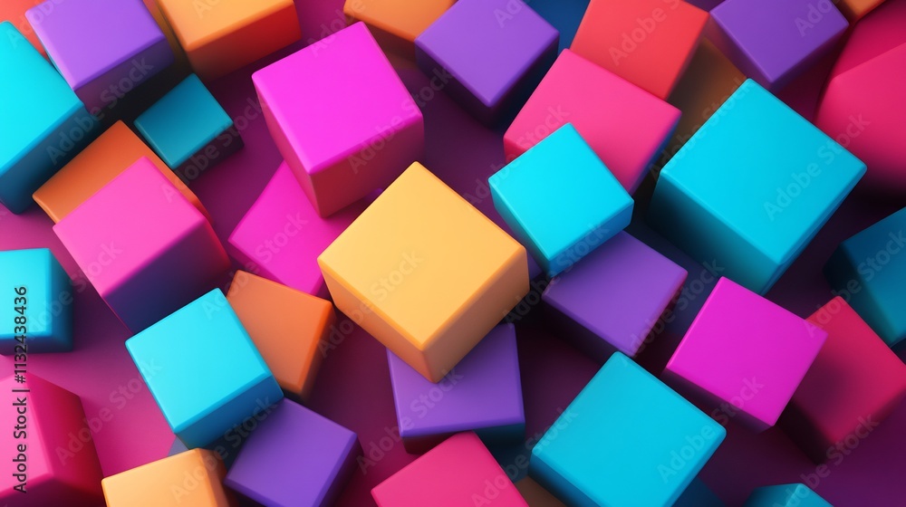 Obraz premium Vibrant Colorful Cubes Abstract Background