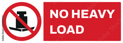 Free Download ISO prohibition safety signs uppercase text_no heavy load_landscape size 1/2 a4,a3,a2,a1	 
 - GFXLoad