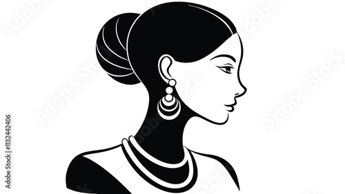 Profile of a Woman with Elaborate Jewelry