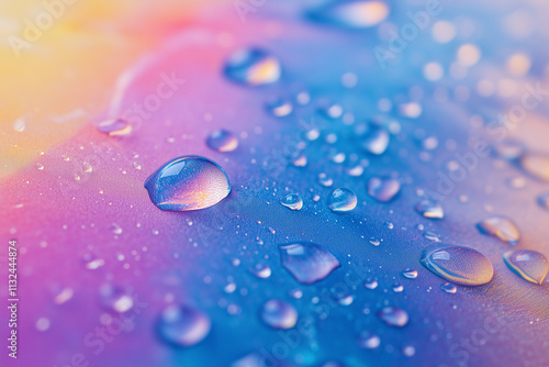  Close-up of colorful fabric with water droplets photo