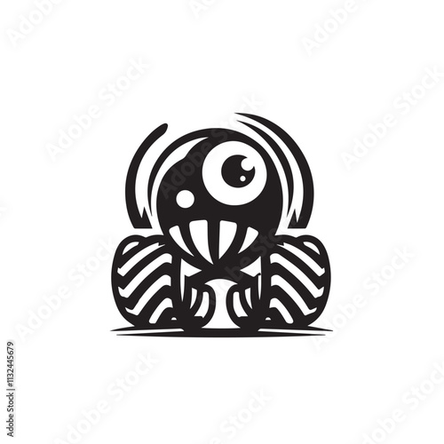 Monster car cartoon vector logo illustration eps 10