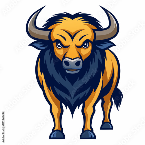 illustration of a buffalo  mascot