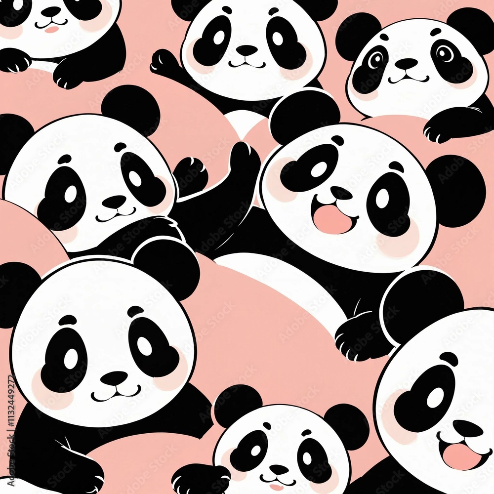 Obraz premium pattern with pandas