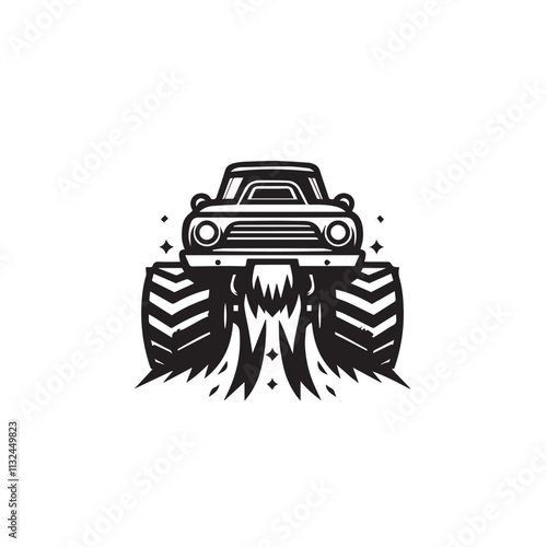 Monster car cartoon vector logo illustration eps 10