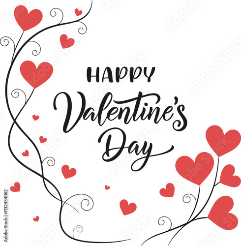 red hearts isolated on white for Valentines day card or t-shirt design. Hand drawn style. Vector illustration