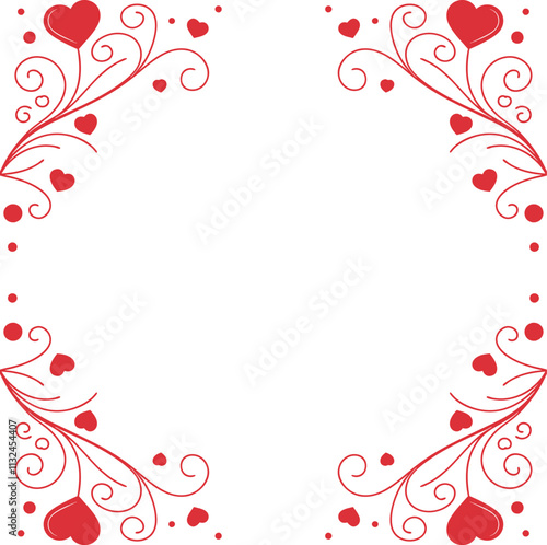 red hearts isolated on white for Valentines day card or t-shirt design. Hand drawn style. Vector illustration