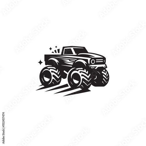 Monster car cartoon vector logo illustration eps 10