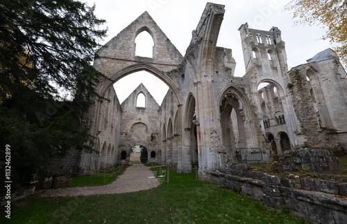 Abbey ruins of Jumièges, dating from the early first millennium and located in France. photo