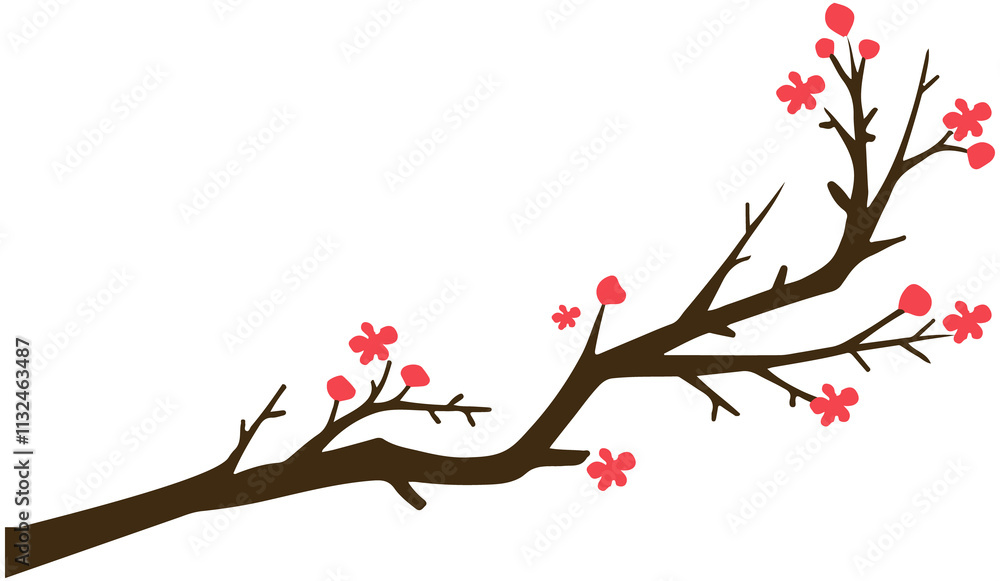 Fototapeta premium Plum blossom Flower spring icon