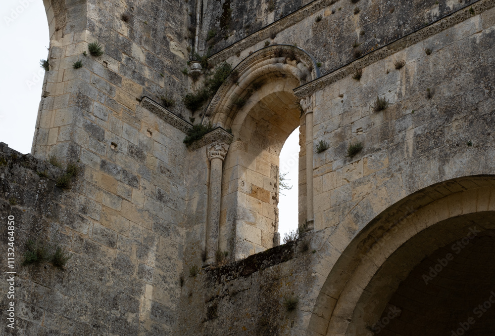 Fototapeta premium Abbey ruins of Sauve-Majeure, dating from the early first millennium and located in France.