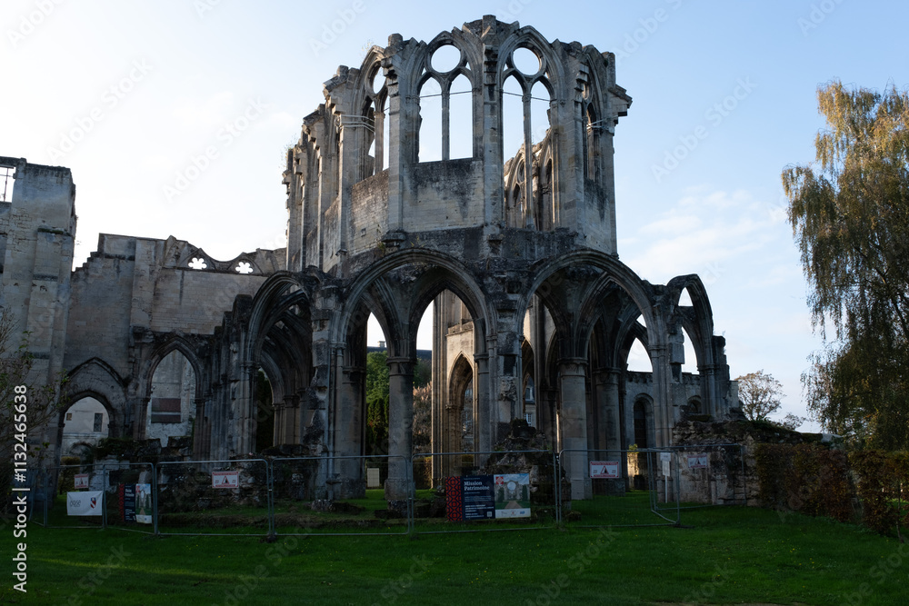 Fototapeta premium Abbey ruins of Ourscamp, dating from the early first millennium and located in France.