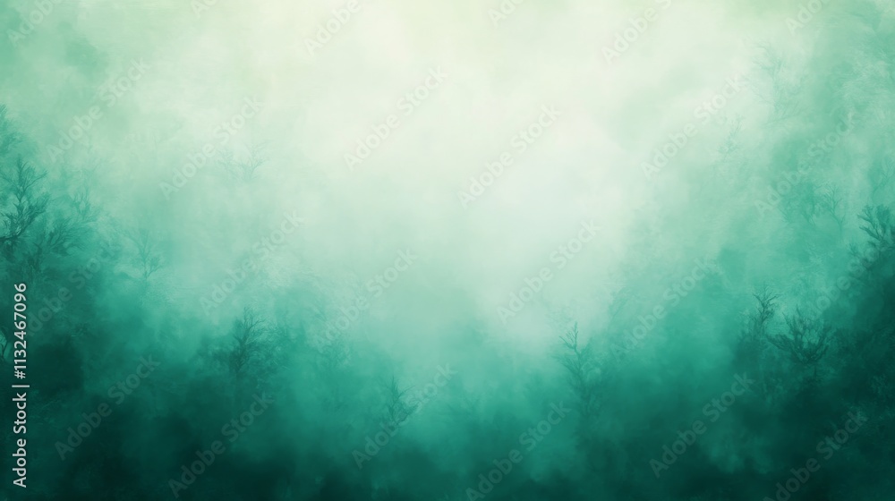 Obraz premium The night sky glows with vibrant green auroras, casting an ethereal light onto the dark silhouettes of trees below, creating a peaceful and wondrous landscape