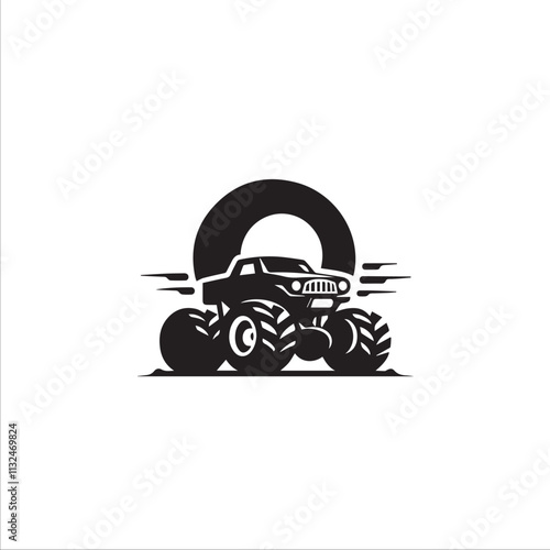 Monster car cartoon vector logo illustration eps 10