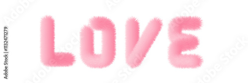 Fur texture phrase Love. Vector illustration photo