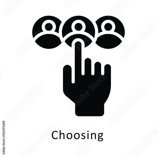 Fotografía Choosing Vector Gylph Icon. Eps 10 File