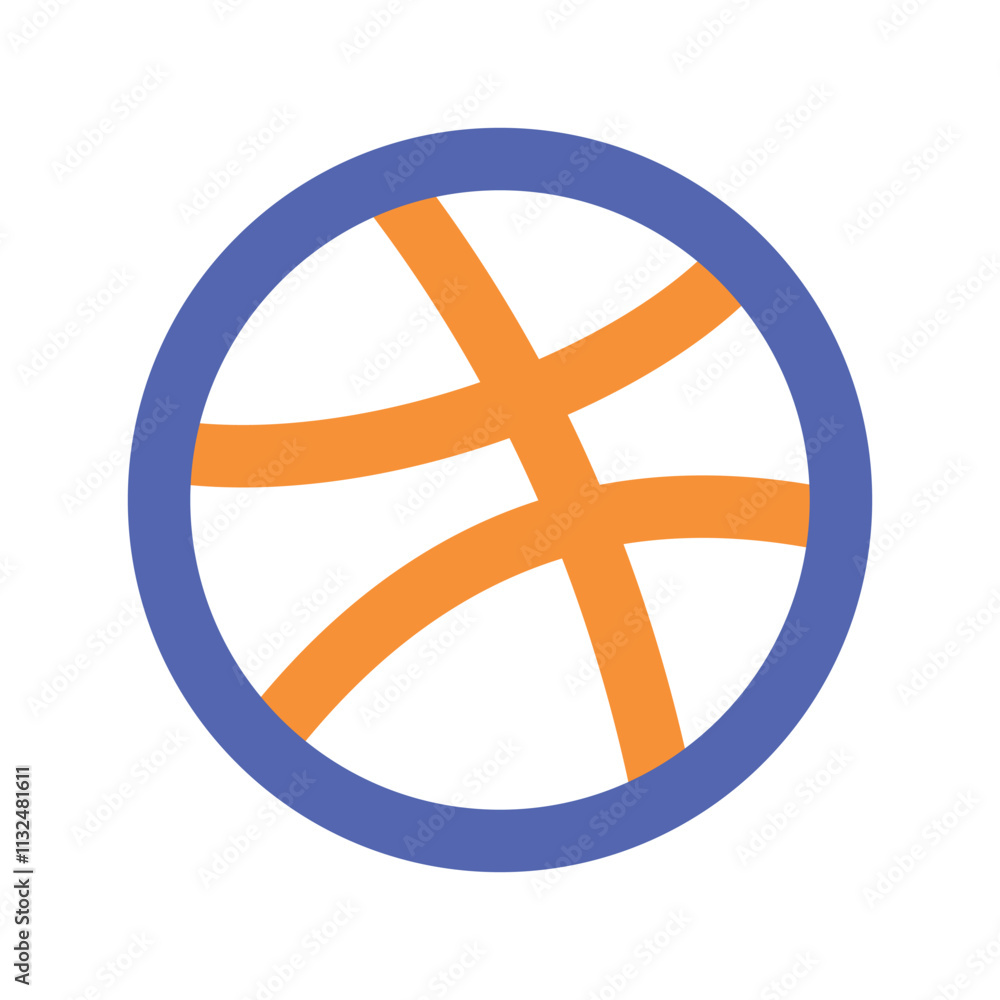 Obraz premium A digital abstract image featuring an orange starburst inside a blue circular frame.