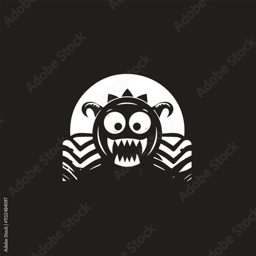 Monster car cartoon vector logo illustration eps 10