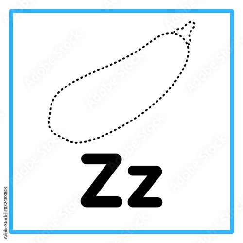 tracing zucchini fruit with the letter z