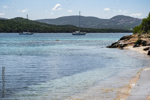 Mediterranean seascape of Gallura coast in northern Sardinia island, Italy