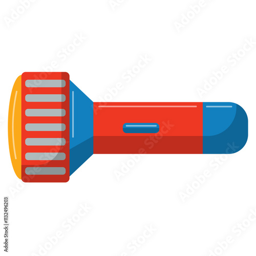 Clip art flashlight, flashlight vector flat design illustration, flashlight clipart image, isolated on white background