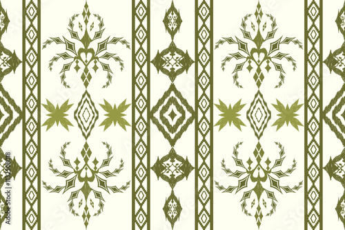 Ethnic Figure aztec embroidery style.Geometric ikat oriental traditional art pattern.Design for ethnic background,wallpaper,fashion,clothing,wrapping,fabric,element,sarong,graphic,vector illustration.