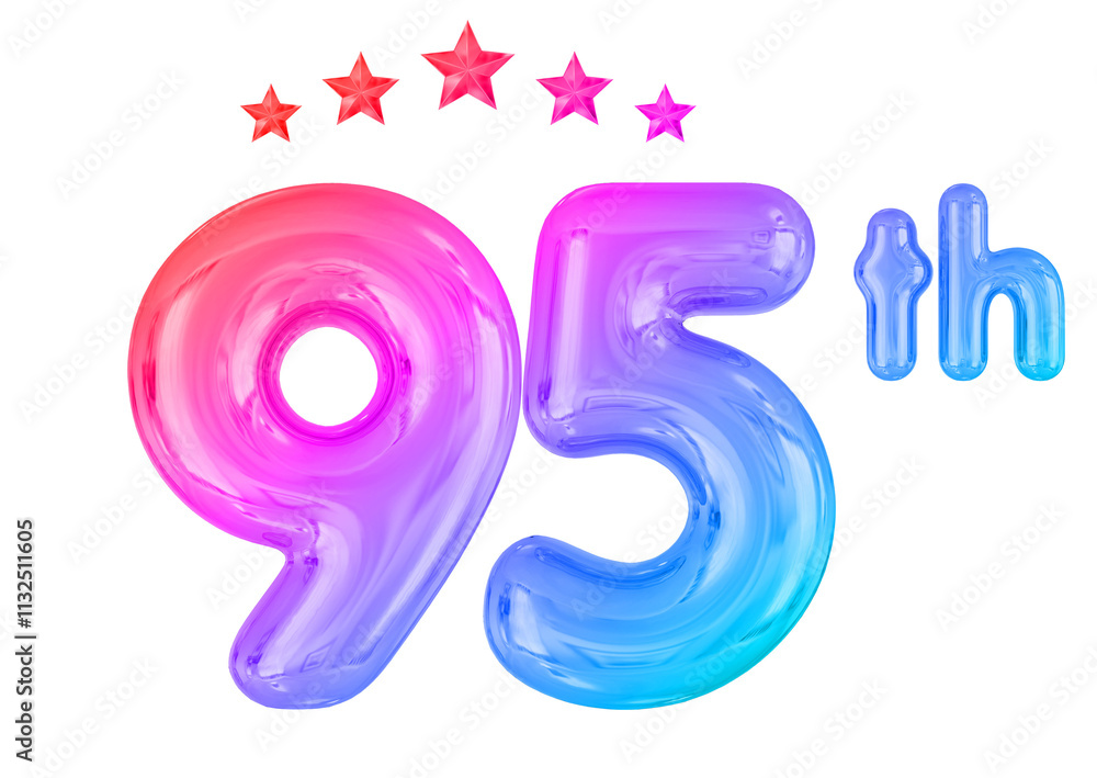 95 Anniversary Gradient Number Balloon 95 Anniversary Gradient Number Balloon