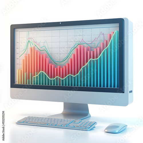 monitor with graph for SEO
