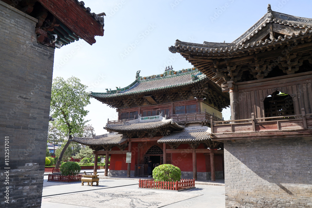 Naklejka premium Chongfu Temple, Shuozhou, Shanxi, China