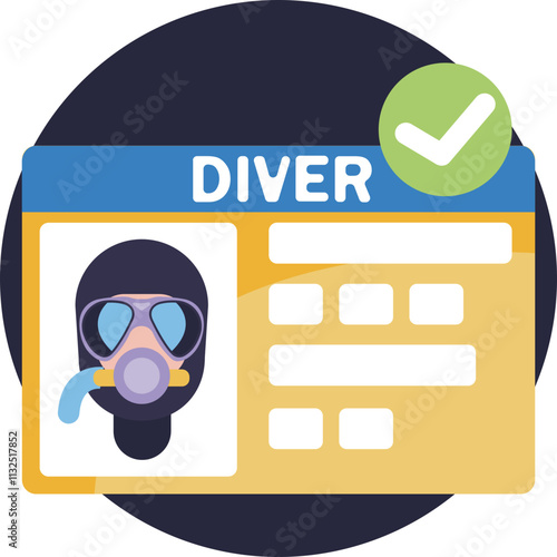 An icon signifying a certification card, awarded to divers after completing courses like PADI or SSI.