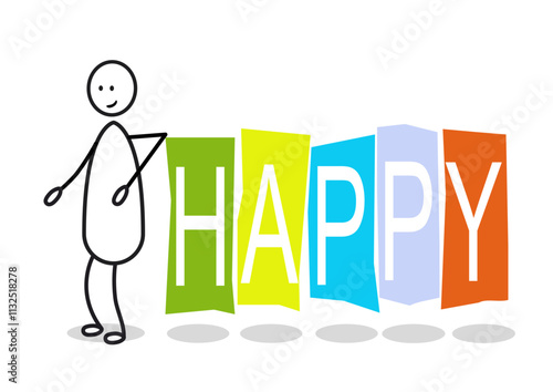 Happy Day Strichmännchen