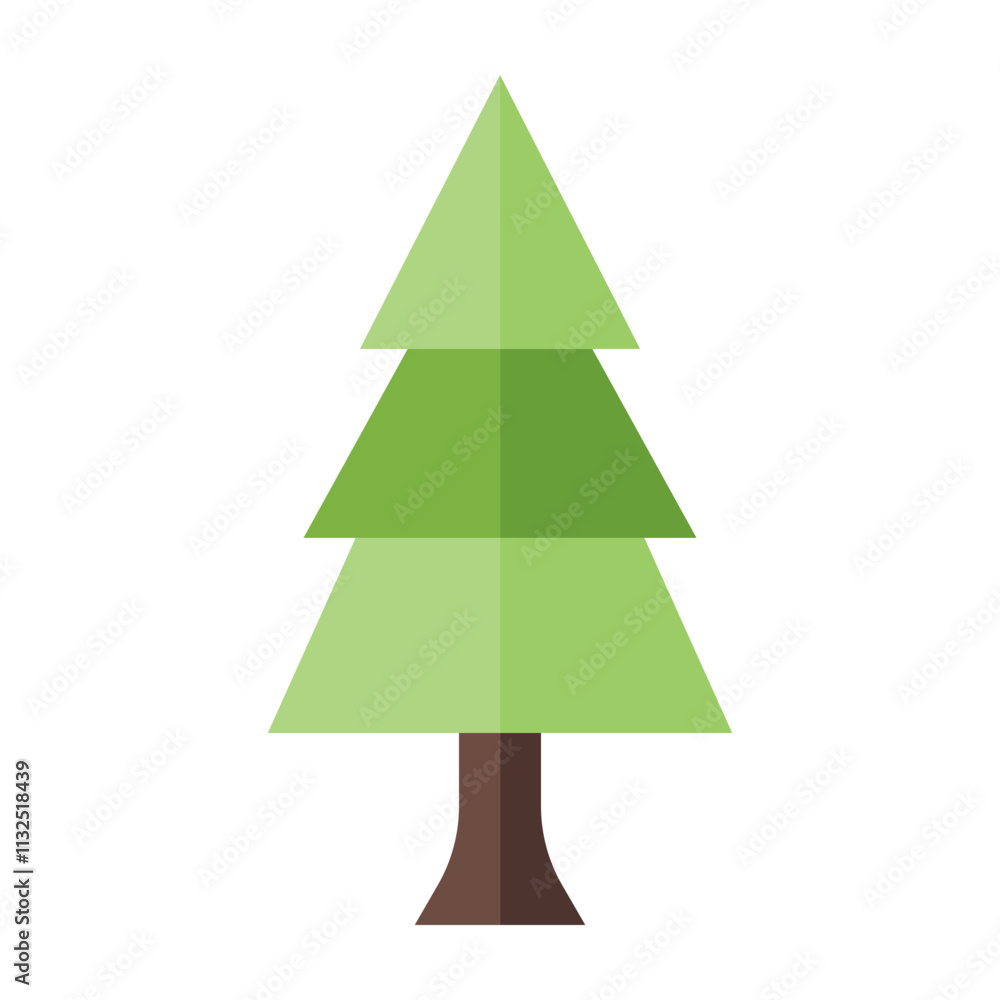 Fototapeta premium Pine tree Vector Flat Icon Design
