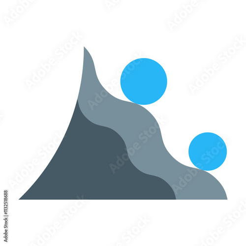 Snowslide Vector Flat Icon Design
