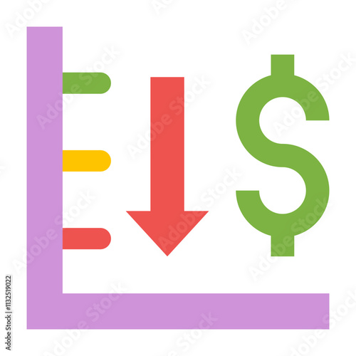 Decrease Vector Flat Icon Design