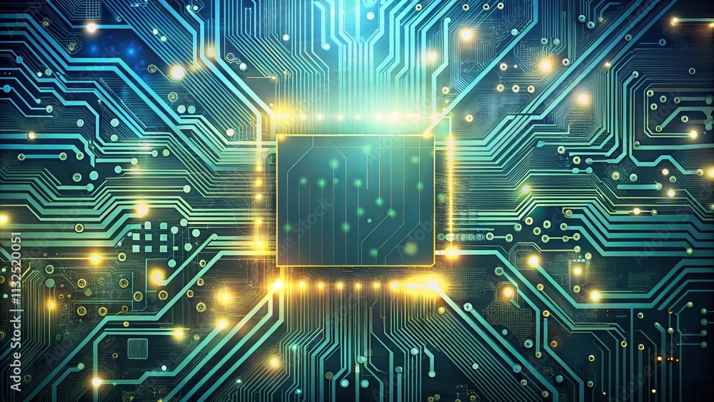 Obraz premium Abstract Circuit Board Illuminated Pathways of Digital Innovation