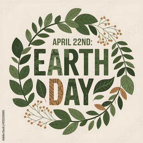 Earth Day foliage wreath celebrates springtime renewal photo