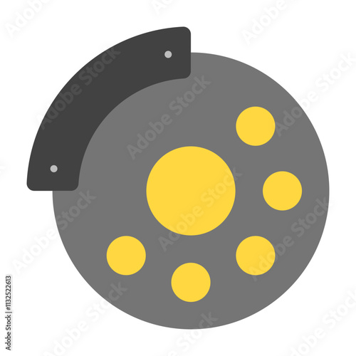 Brake Disk Vector Flat Icon Design Design