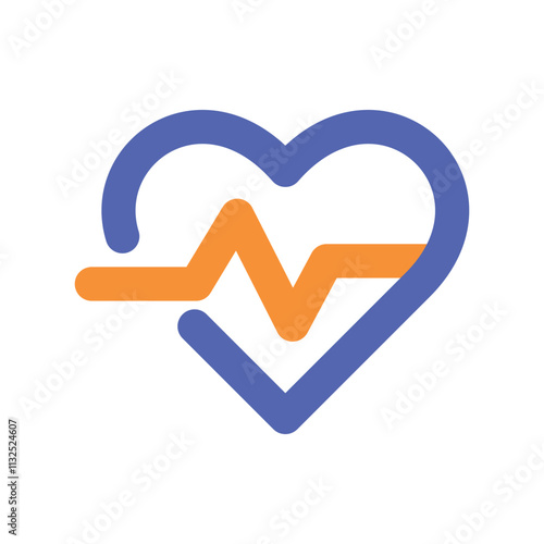 A stylized image depicting an orange lightning bolt within a blue heart shape representing a powerful emotion.