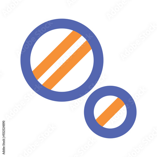 The image shows a stylized double lozenge shape in shades of orange and blue, rendered in a pixelated digital art style.