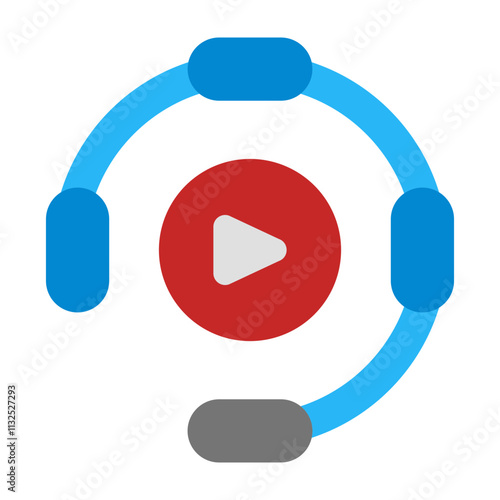 Listen Vector Flat Icon Design Design
