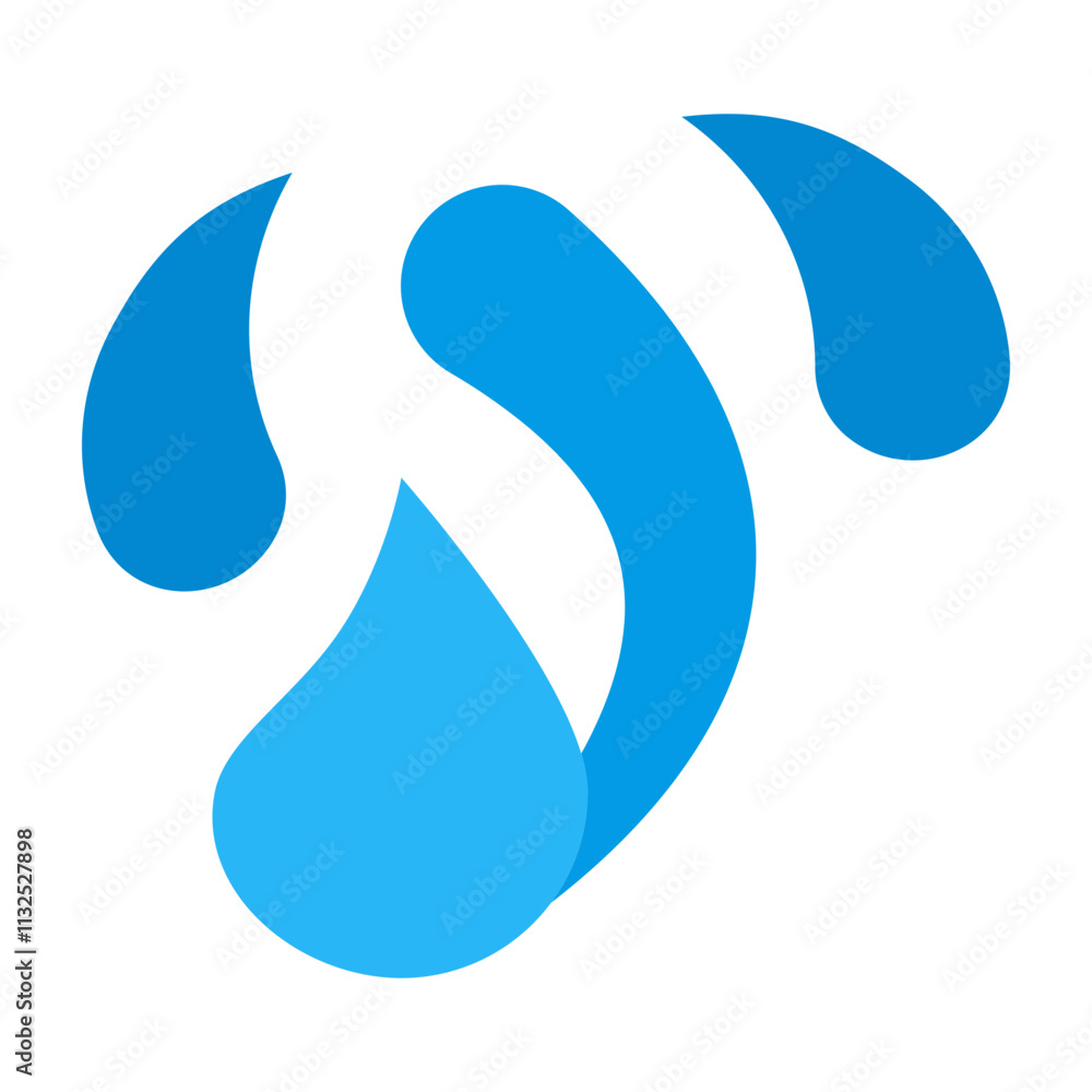 Naklejka premium Water Splash Vector Flat Icon Design Design