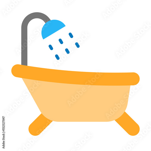 Bathtub Vector Flat Icon Design Design
