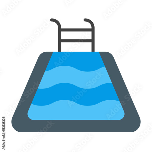 Swimming Pool Vector Flat Icon Design Design