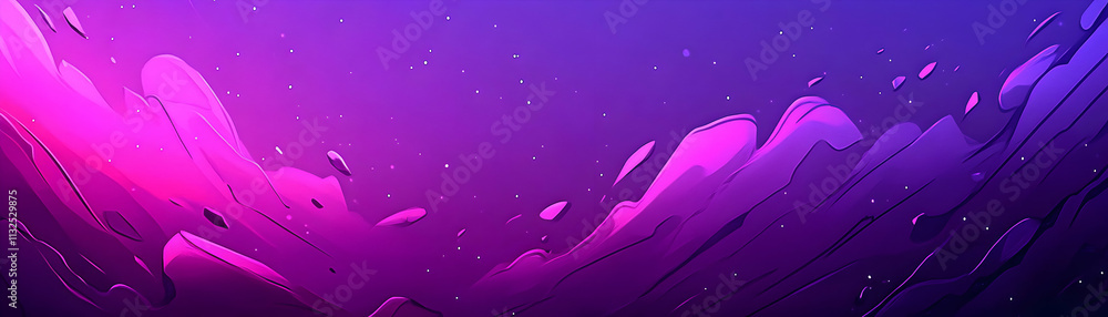 Fototapeta premium Abstract Purple and Pink Landscape, Dynamic Swirls of Color Across a Gradient Background, Evoking Feelings of Mystery and Wonder. Cosmic Hues Blend Seamlessly.