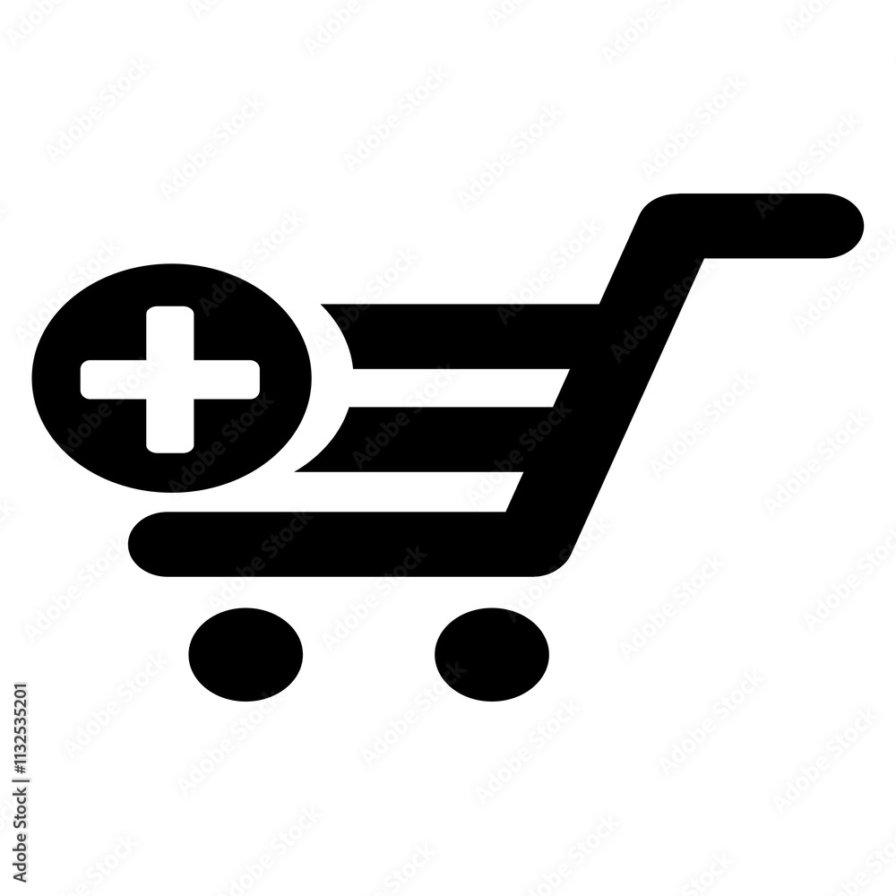 Fototapeta premium The shopping cart icon is black, has an elegant design, and is suitable as an additional element in your design.
