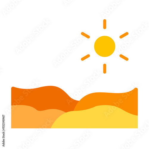 Desert Vector Flat Icon Design Design