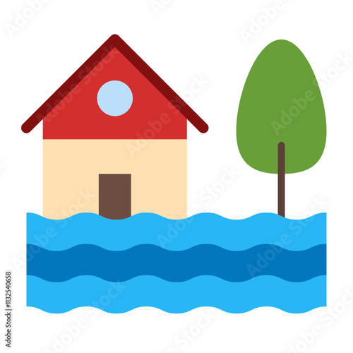 Flood Vector Flat Icon Design Design
