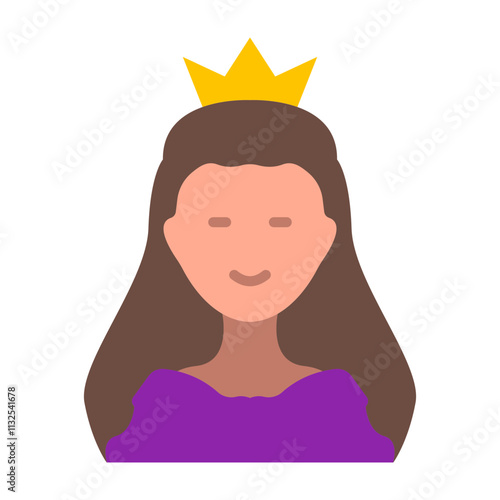 Princess Vector Flat Icon Design Design